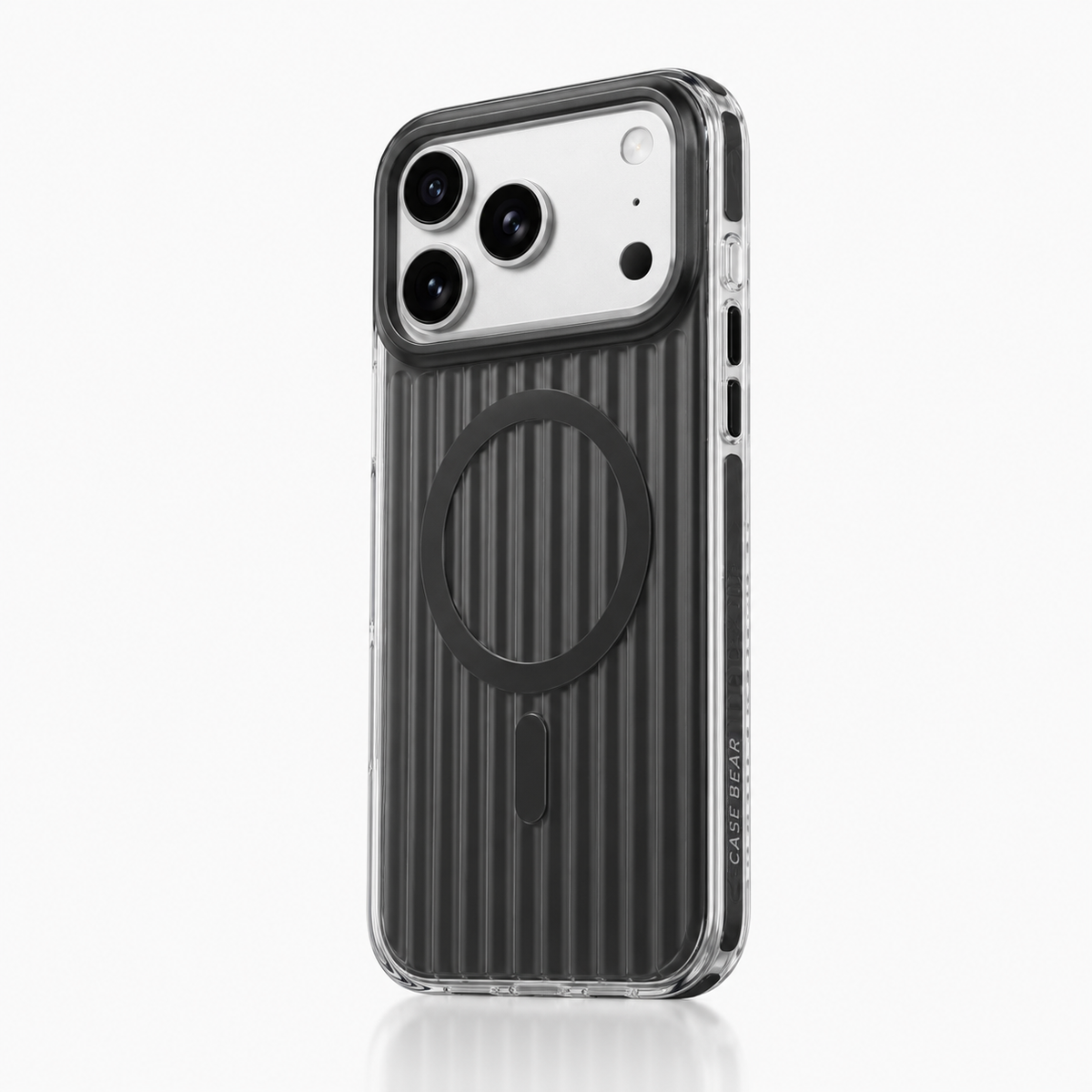 CaseBear Ribbed MagSafe Case for iPhone 17 Pro Black - front view