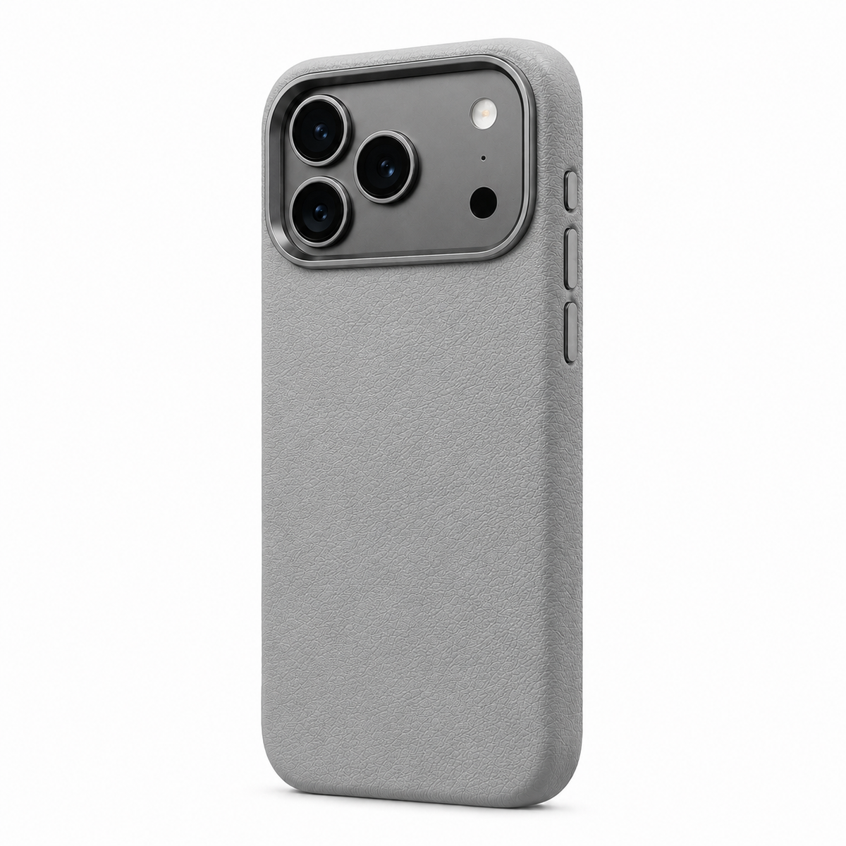 CaseBear Leather Case for iPhone 17 Pro Grey - front view