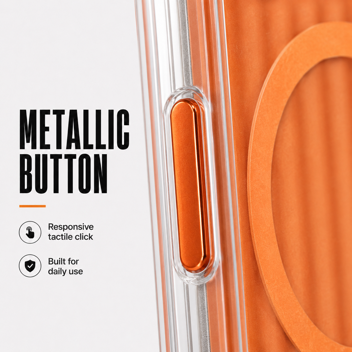CaseBear Ribbed MagSafe Case for iPhone 17 Pro Max Orange - ribbed grip texture detail