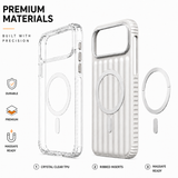 CaseBear Ribbed MagSafe Case for iPhone 17 Pro Silver - raised camera protection detail