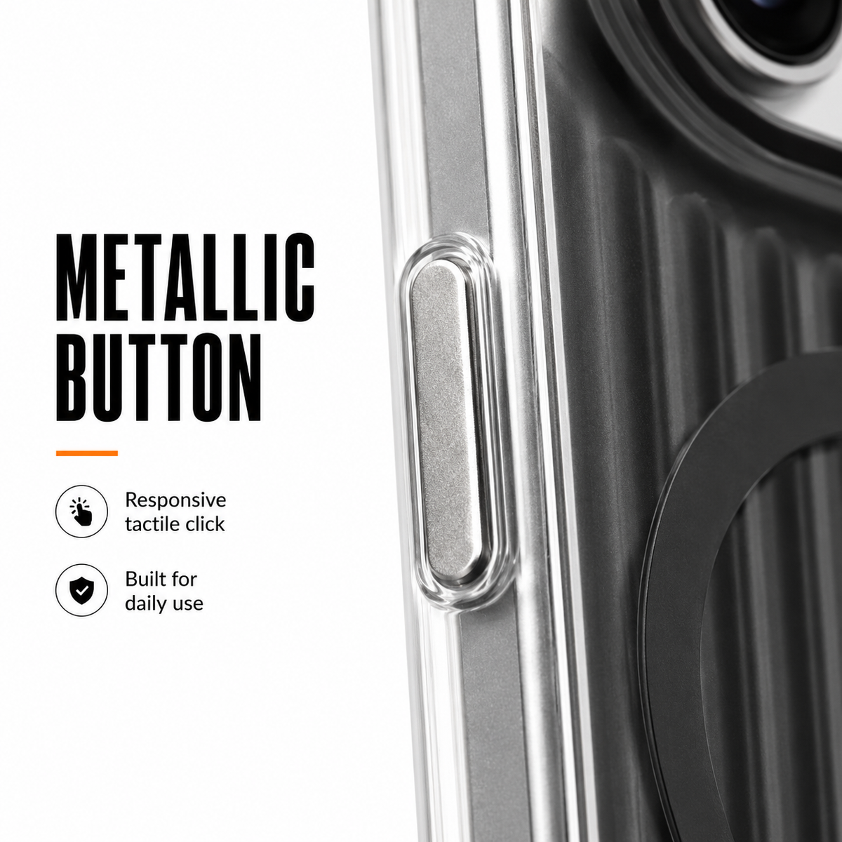 CaseBear Ribbed MagSafe Case for iPhone 17 Pro Max Black - ribbed grip texture detail