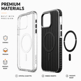 CaseBear Ribbed MagSafe Case for iPhone 16 Pro Max Black - ribbed grip texture detail