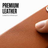 CaseBear Leather Case for iPhone 15 Pro Max Classic Brown - premium leather texture detail