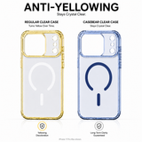CaseBear Anti-Yellow Clear Case for iPhone 17 Pro Max Blue - anti-yellowing clarity comparison
