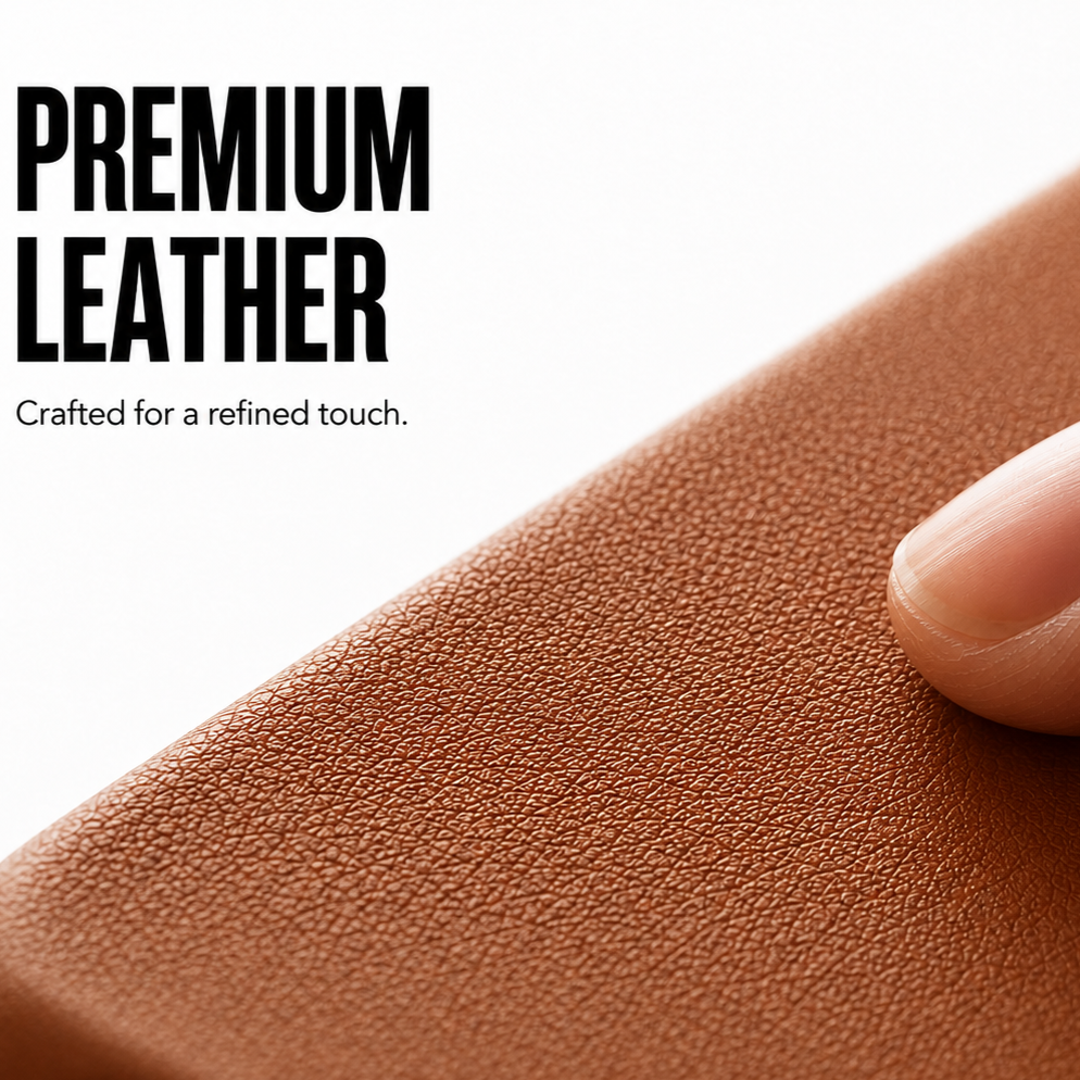 CaseBear Leather Case for iPhone 16 Classic Brown - premium leather texture detail