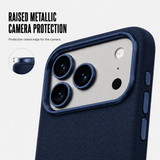 CaseBear Leather Case for iPhone 17 Pro Max Deep Blue - slim side profile