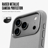 CaseBear Leather Case for iPhone 17 Pro Grey - slim side profile