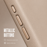 CaseBear Leather Case for iPhone 16 Pro Royal Gold - slim side profile