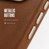 CaseBear Leather Case for iPhone 17 Classic Brown - slim side profile