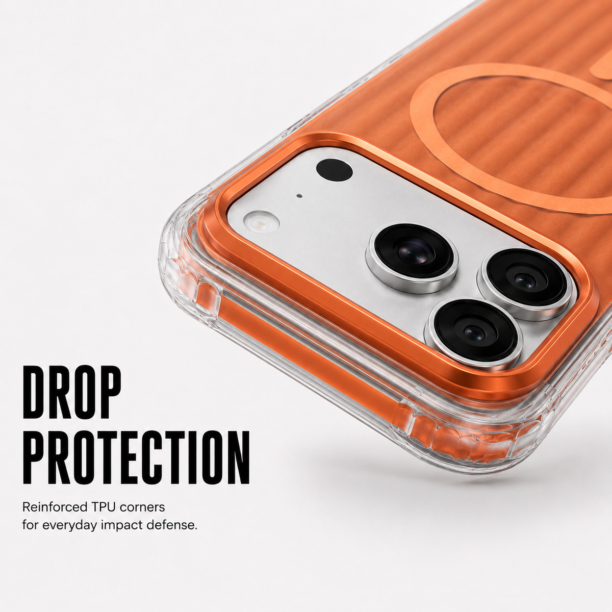 CaseBear Ribbed MagSafe Case for iPhone 17 Pro Max Orange - MagSafe ring detail