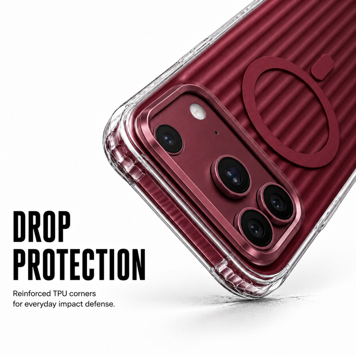 CaseBear Ribbed MagSafe Case for iPhone 18 Pro Max - Burgundy