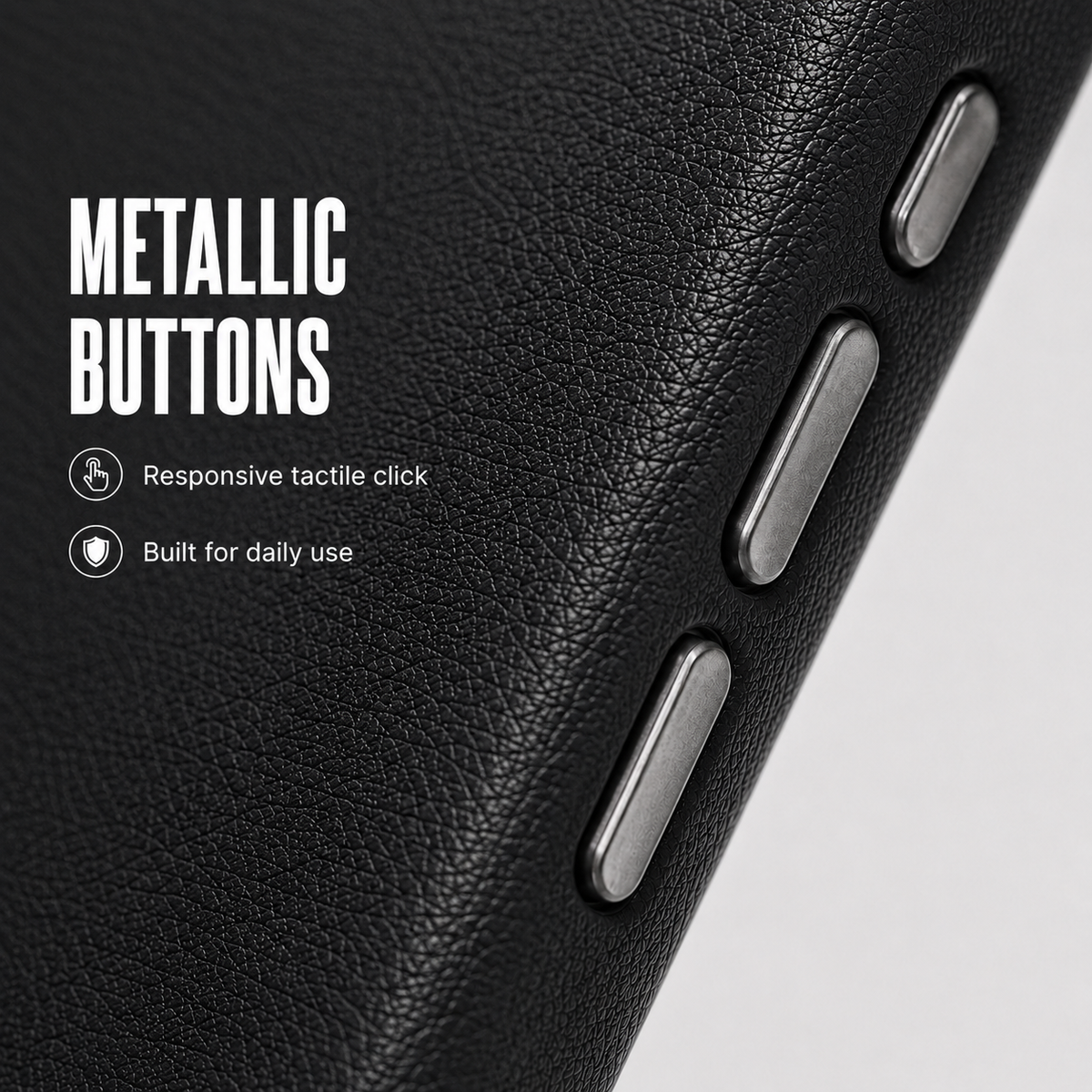 CaseBear Leather Case for iPhone 16 Midnight Black - slim side profile