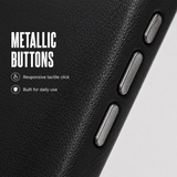 CaseBear Leather Case for iPhone 16 Midnight Black - slim side profile