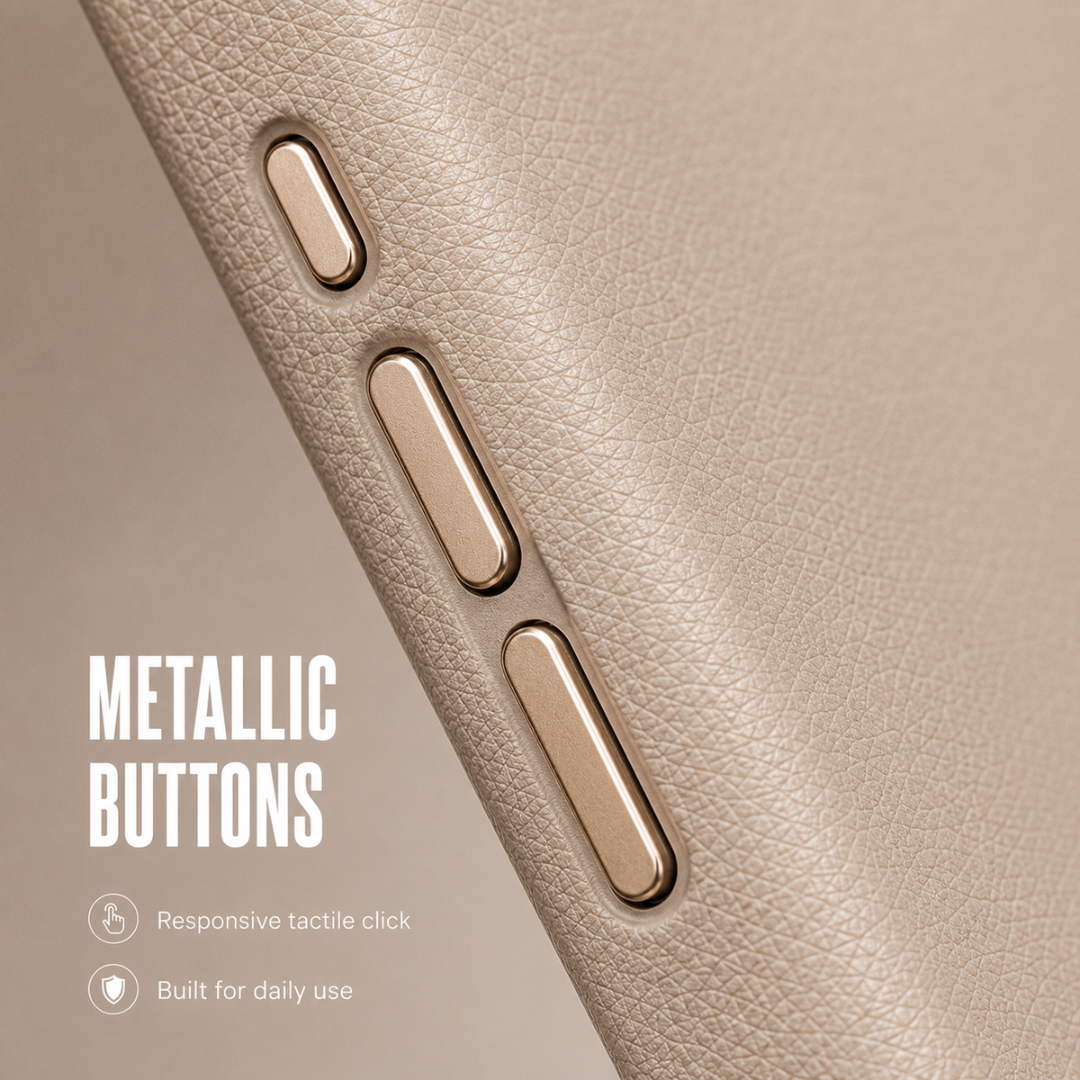 CaseBear Leather Case for iPhone 16 Pro Max Royal Gold - slim side profile