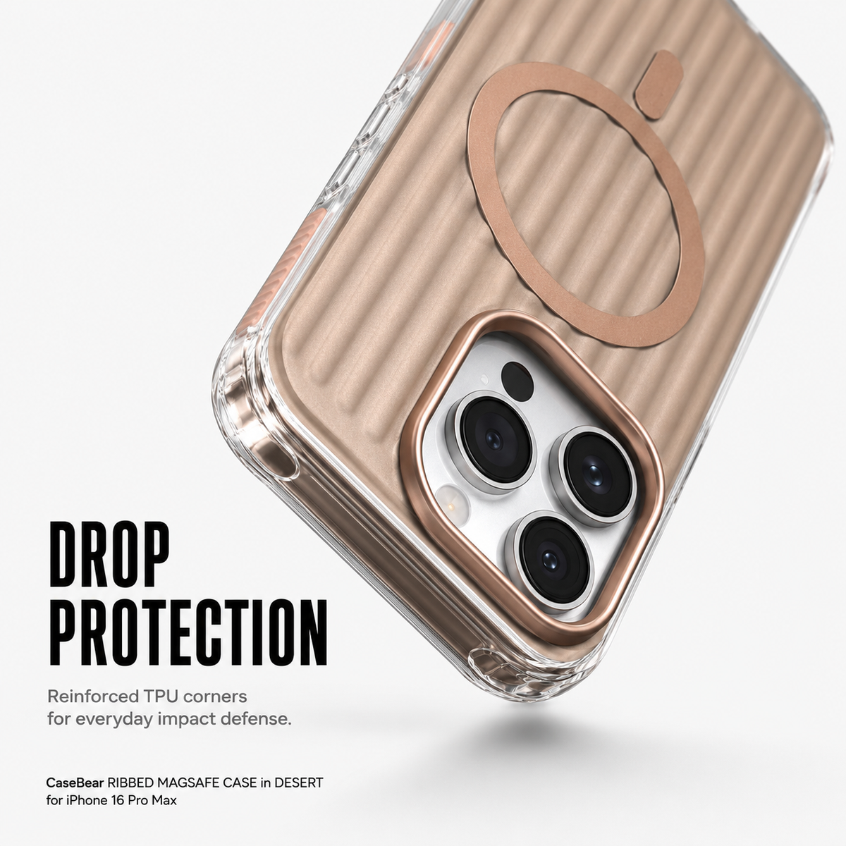 CaseBear Ribbed MagSafe Case for iPhone 16 Pro Max Desert - MagSafe ring detail