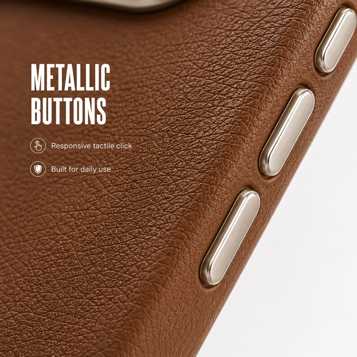 CaseBear Leather Case for iPhone 17 Pro Classic Brown - slim side profile