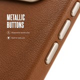 CaseBear Leather Case for iPhone 16 Pro Classic Brown - slim side profile