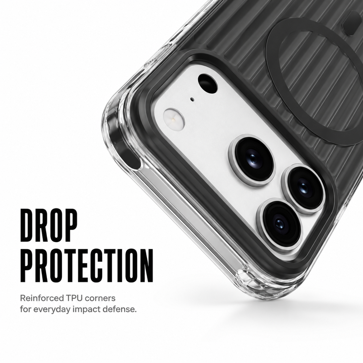 CaseBear Ribbed MagSafe Case for iPhone 17 Pro Black - MagSafe ring detail