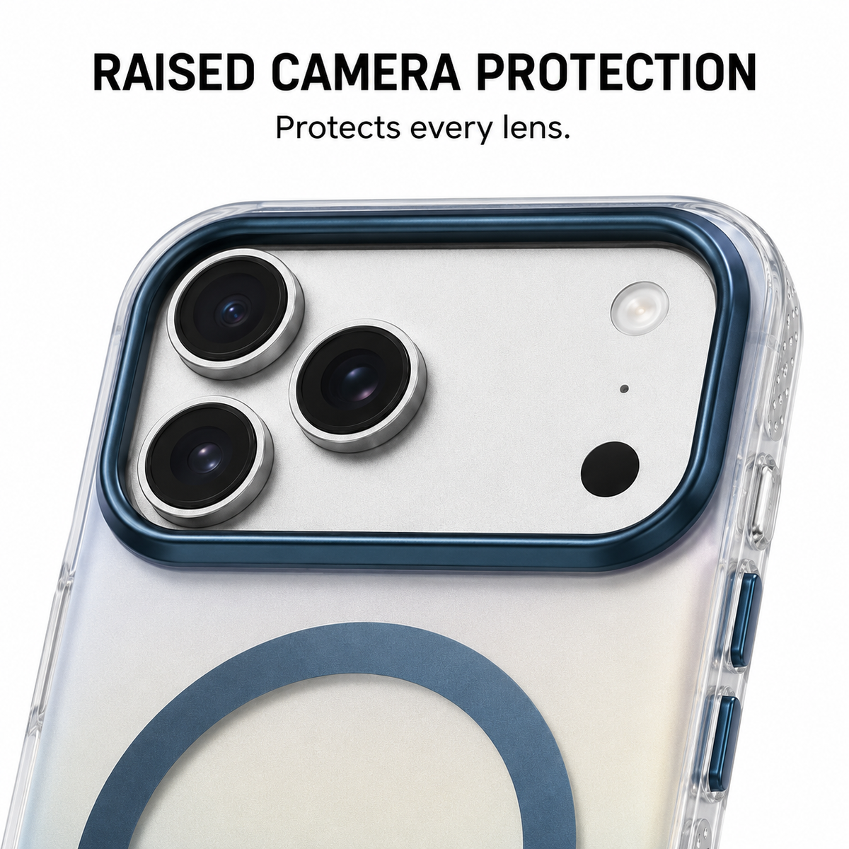 CaseBear Gradient MagSafe Case for iPhone 17 Pro Max Blue - metallic button detail