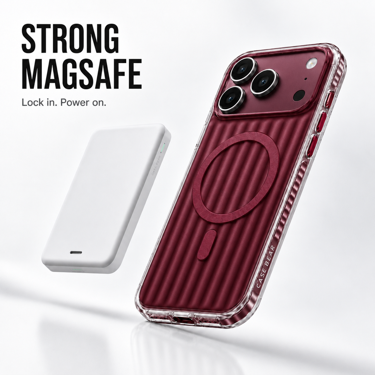 CaseBear Ribbed MagSafe Case for iPhone 18 Pro Max - Burgundy