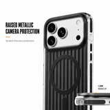 CaseBear Ribbed MagSafe Case for iPhone 17 Pro Max Black - metallic button detail