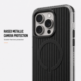CaseBear Ribbed MagSafe Case for iPhone 16 Pro Max Black - metallic button detail