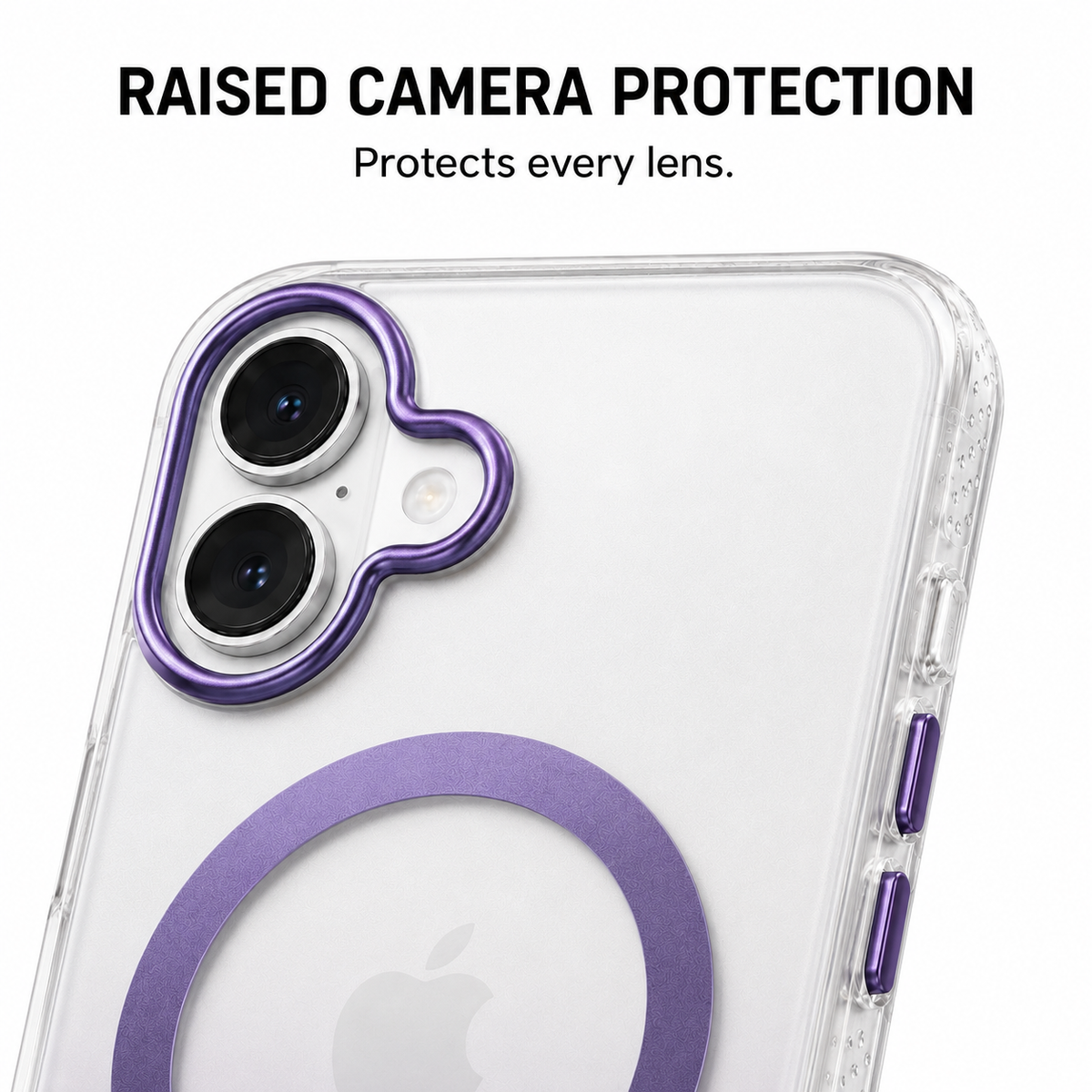 CaseBear Gradient MagSafe Case for iPhone 17 Light Purple - metallic button detail