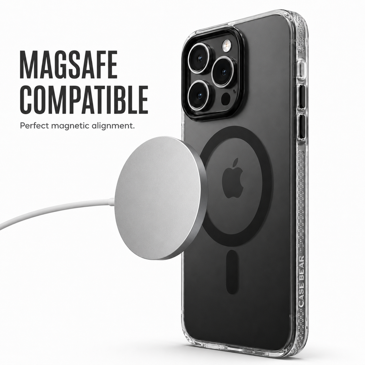 CaseBear Gradient MagSafe Case for iPhone 15 Pro Max Black - raised camera protection detail