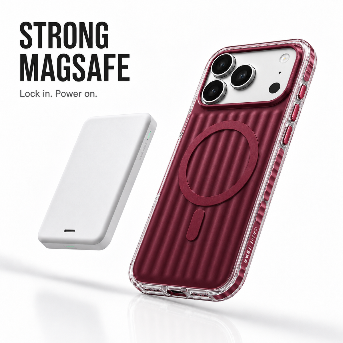 CaseBear Ribbed MagSafe Case for iPhone 17 Pro - Burgundy