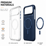 CaseBear Ribbed MagSafe Case for iPhone 17 Pro Max Deep Blue - raised camera protection detail