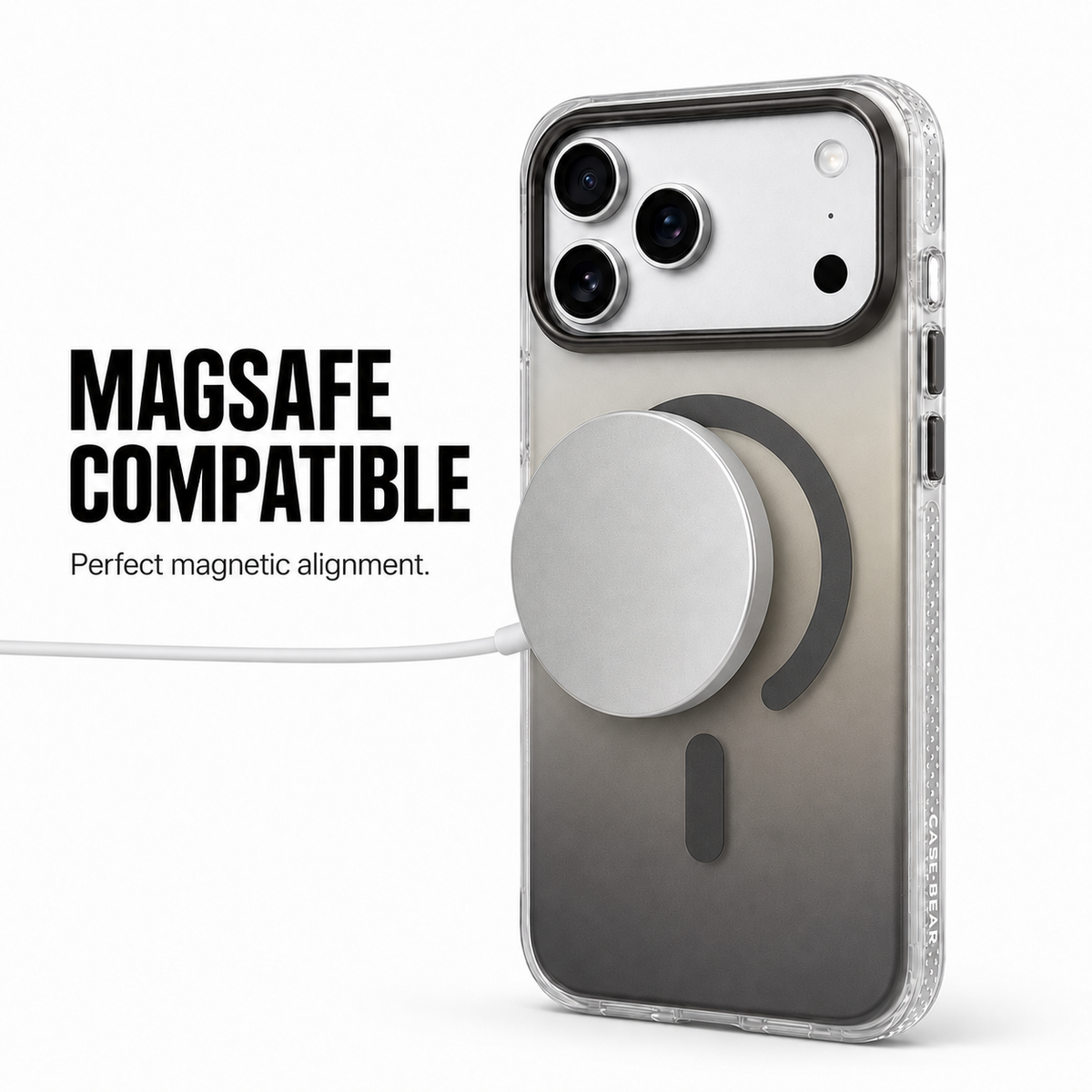 CaseBear Gradient MagSafe Case for iPhone 17 Pro Grey - raised camera protection detail
