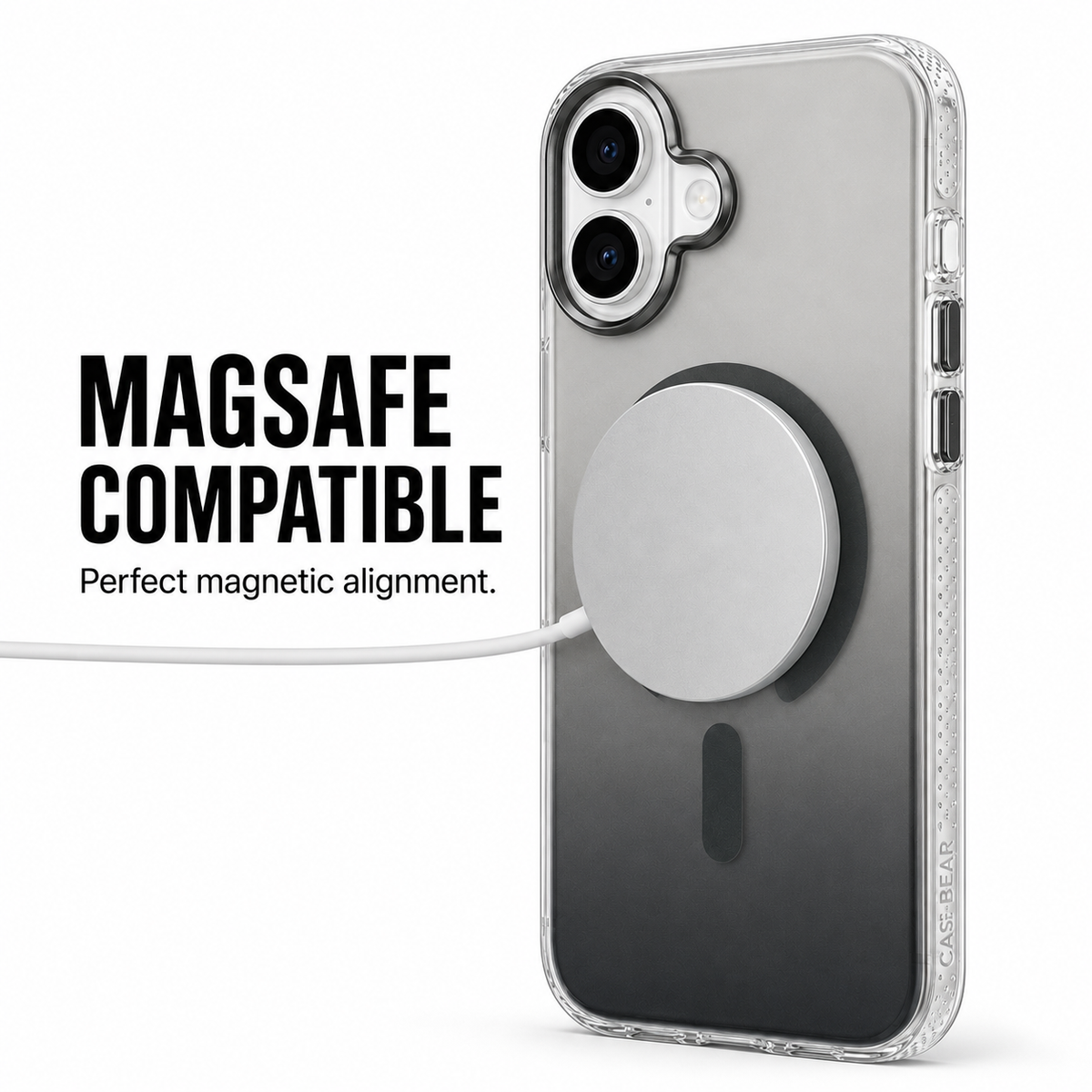 CaseBear Gradient MagSafe Case for iPhone 17 Grey - raised camera protection detail