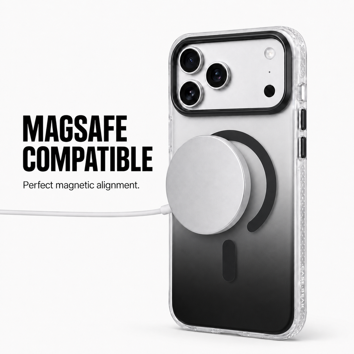 CaseBear Gradient MagSafe Case for iPhone 17 Pro Max Black - raised camera protection detail