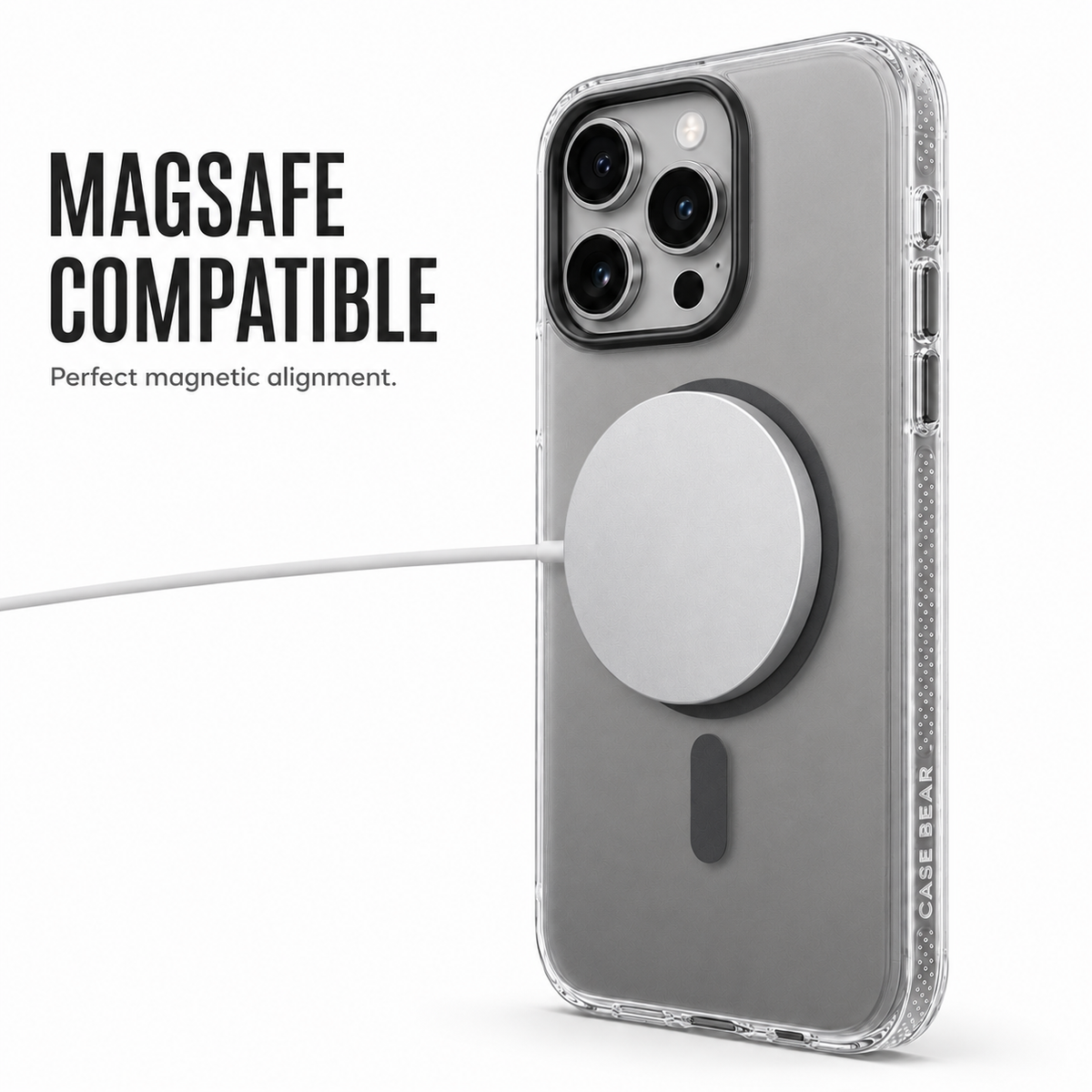 CaseBear Gradient MagSafe Case for iPhone 15 Pro Max Grey - raised camera protection detail