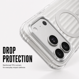 CaseBear Ribbed MagSafe Case for iPhone 17 Pro Max Silver - raised camera protection detail