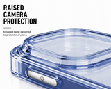 CaseBear Anti-Yellow Clear Case for iPhone 17 Pro Max Blue - raised camera protection detail