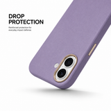 CaseBear Leather Case for iPhone 17 Royal Purple - raised camera protection detail