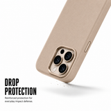 CaseBear Leather Case for iPhone 16 Pro Royal Gold - raised camera protection detail