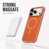 CaseBear Ribbed MagSafe Case for iPhone 17 Pro Orange - reinforced corner and drop protection detail