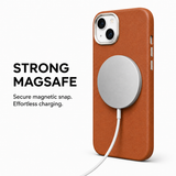 CaseBear Leather Case for iPhone 14 Classic Brown - reinforced corner protection detail
