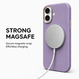 CaseBear Leather Case for iPhone 17 Royal Purple - reinforced corner protection detail