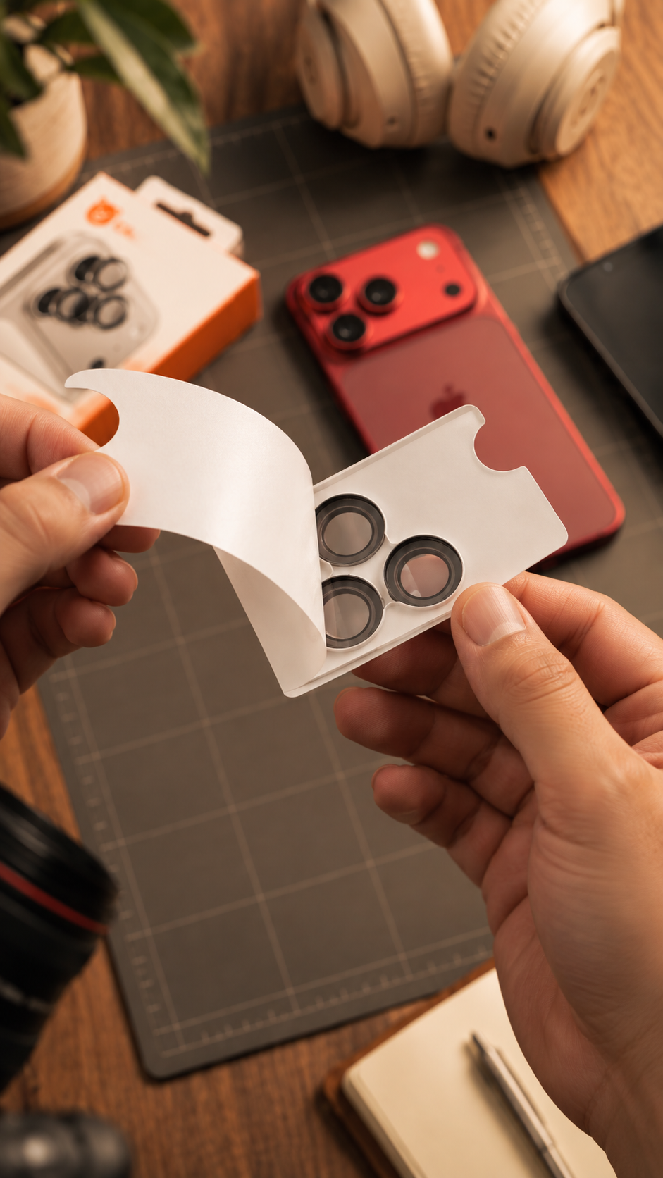 CaseBear Optix camera lens protectors with wet and dry wipes