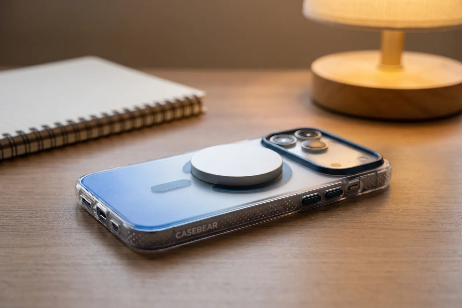 MagSafe charging puck attached centrally to a CaseBear case